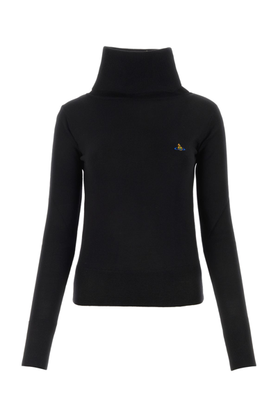 Vivienne Westwood Giulia Virgin Wool Turtleneck Sweater In Black