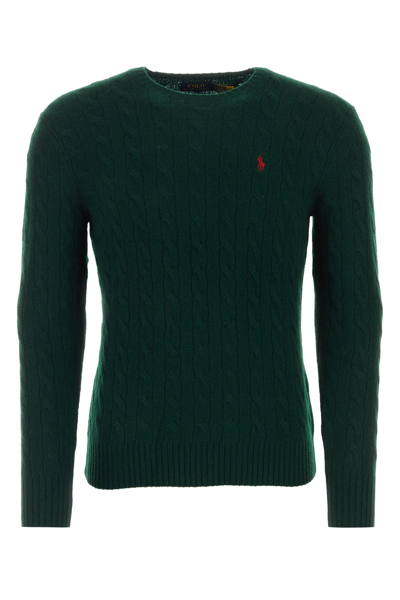 Polo Ralph Lauren Cable-knit Wool And Cashmere-blend Jumper In Green