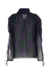 Burberry Check Silk Chiffon Blouse