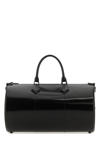 Max Mara Black Leather Brushedrolll Handbag