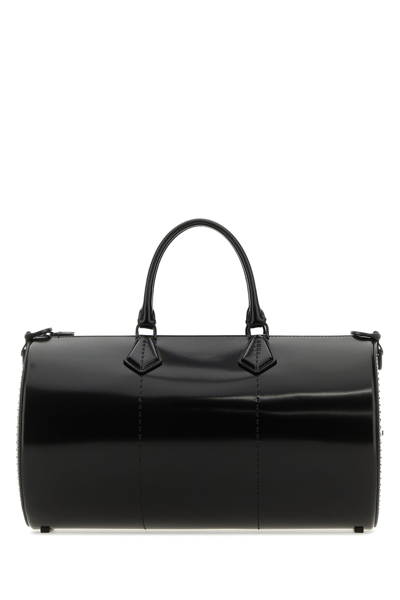 MAX MARA BORSA A MANO BRUSHEDROLLL IN PELLE NERA DONNA