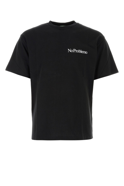 Aries No Problemo Print Cotton T-shirt In Black