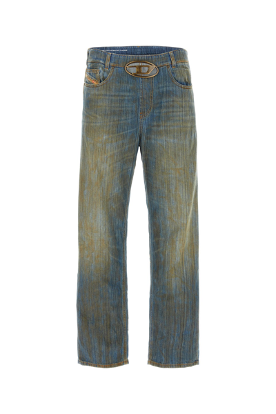Diesel P-livery Mid-rise Wide-leg Jeans In Blue