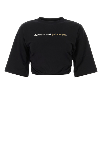 Palm Angels Sunset Rouched Tee In Black