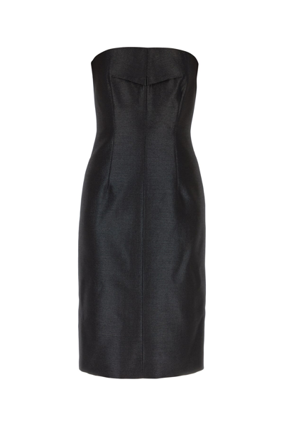 Sportmax Black Bustier-style Metallic-effect Dress