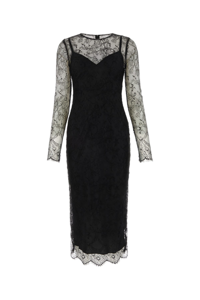 Dolce & Gabbana Lace Midi Dress In Black