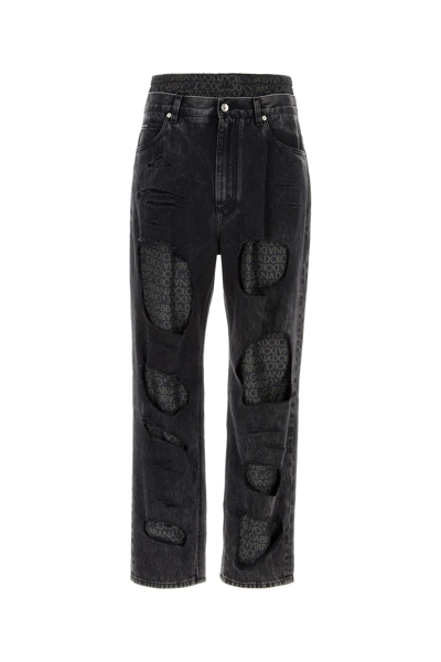 Dolce & Gabbana Waist Belt Loops Distressed Denim Trousers In Grey