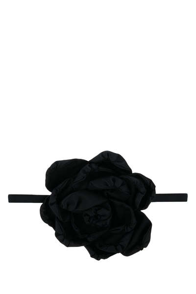 Dolce & Gabbana Silk Blend Floral Choker In Black