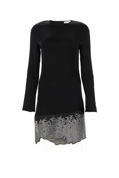 Jw Anderson J.w. Anderson Glitter-embellished Satin Minidress In Black