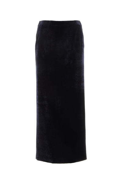 Fendi Woman Dark Blue Velvet Skirt