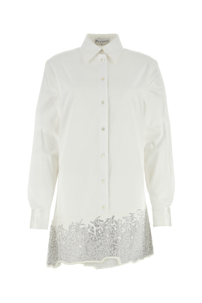 Jw Anderson Distressed Glitter Hem Tunic Shirt Dress-6 Nd  Female