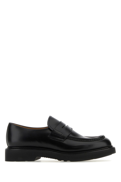 Church's Classic Penny Loafer With Rounded Toe And Stacked Heel In Black