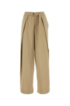 Ami Alexandre Mattiussi Ami Paris Beige Viscose Blend Wide-leg Pant