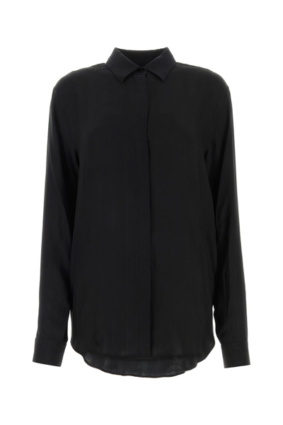 Saint Laurent Tonal Logo Shirt In Black