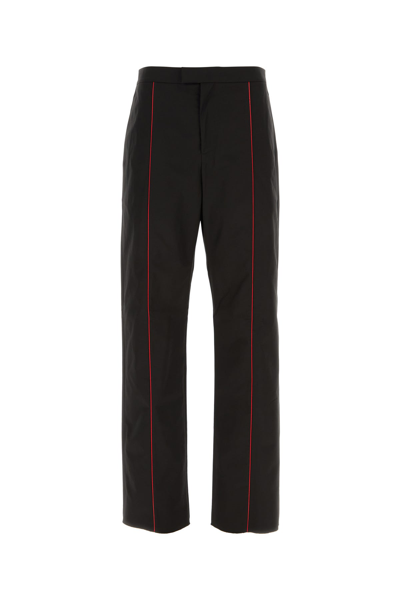 Ferragamo Contrast Piping Trousers In Nero