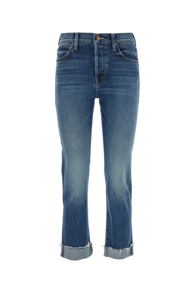 Mother The Rambler Ankle Fray Jeans In Blue