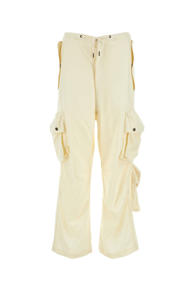Darkpark Cream Wool Cargo Pants In Beige