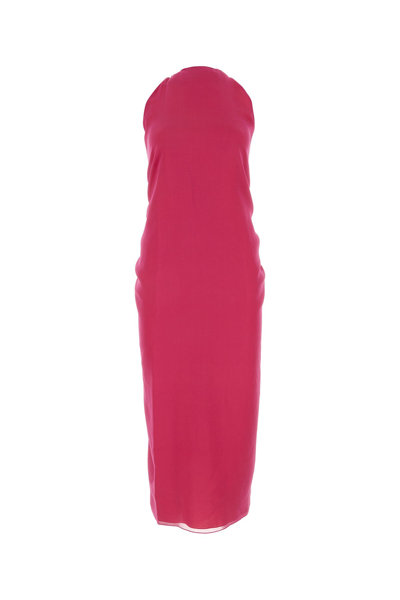 Fendi Silk Long Dress In Pink