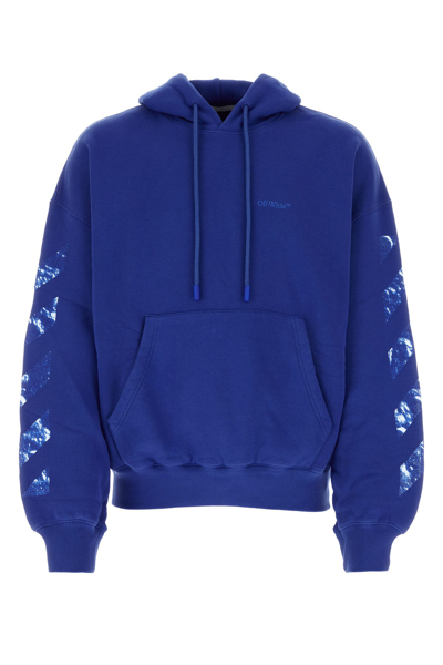 Off-white Moon Tab Hoodie In Blue