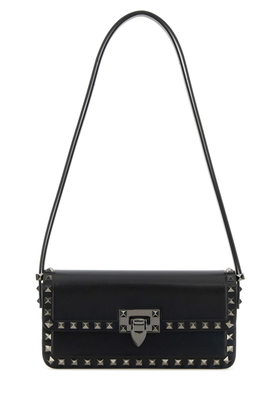 VALENTINO GARAVANI VALENTINO GARAVANI BLACK LEATHER ROCKSTUD SHOULDER BAG