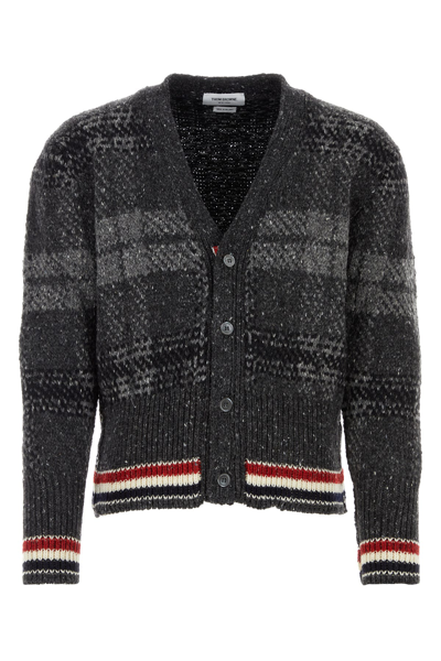 Thom Browne Wool Cardigan In Grey