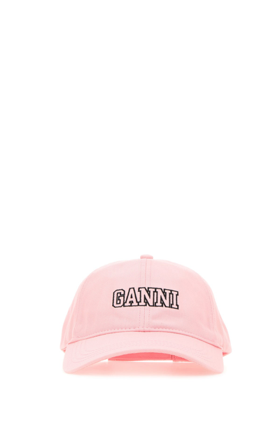 Ganni Pink Baseball Cap With Logo