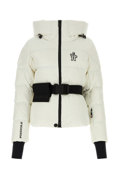 Moncler Bouquetin Belted Padded Jacket In White