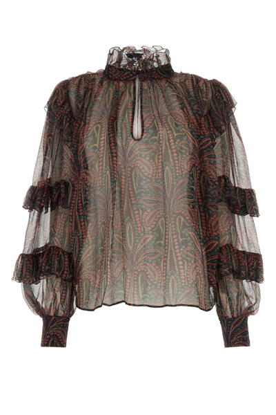 Etro Silk Blouse In Brown