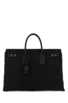 Saint Laurent Black Raffia Medium Sac De Jour Shopping Bag