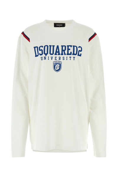 DSQUARED2 T-SHIRT IN COTONE BIANCO  DONNA