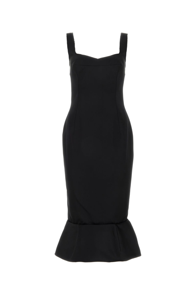 Marni Flared-hem Sleeveless Midi Dress In Black