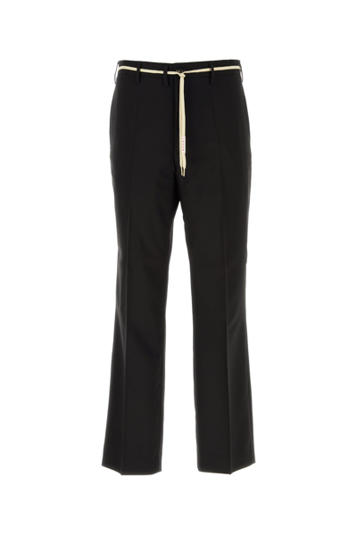 Marni Straight-leg Virgin Wool Trousers In Black