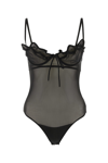 Y/project Sheer Bodysuit With Ruffle And Bow Accents In Animal Print