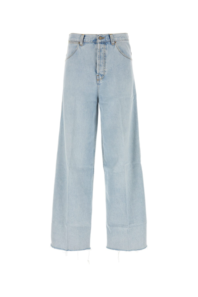 Gucci Man Denim Wide-leg Jeans In Blue