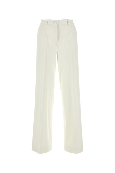 Dolce & Gabbana Central Pleats Wide-leg Trousers In Beige