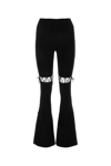 Nensi Dojaka Ribbed Waistband Flared Pant With Cut-out Lacing
