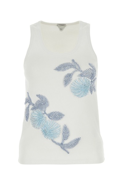 Bottega Veneta Beaded Cotton Tank Top In Grey