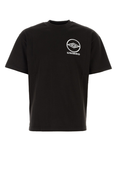 Umbro Logo Cotton T-shirt In Black