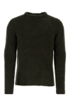 Ten C Knit Crew-neck Sweater In Luxurious Wool Blend In Black