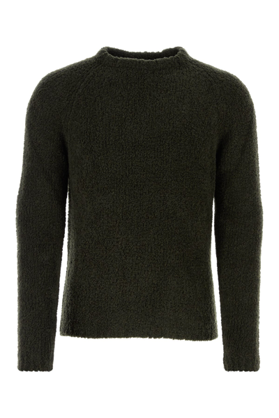 Ten C Knit Crew-neck Jumper In Luxurious Wool Blend In Black