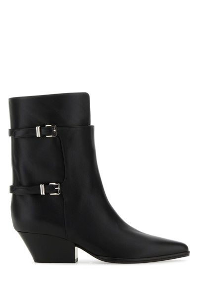 Sergio Rossi Pointed Toe Ankel Boots In Black