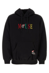 Doublet Motif-embroidered Cotton Hoodie In Black