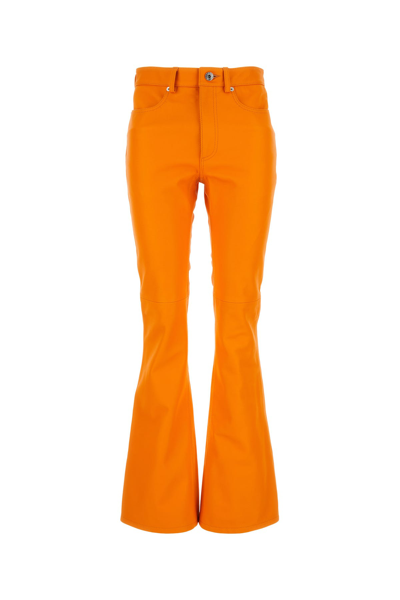 Jw Anderson Leather Bootcut-leg Trousers In Orange