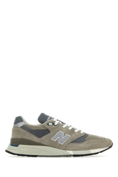 New Balance Mixed Material High-top Sneakers In Grey