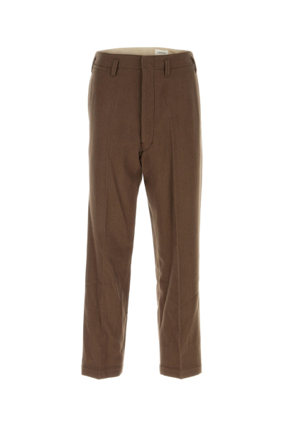 Lemaire Straight-leg Wool-blend Trousers In Brown