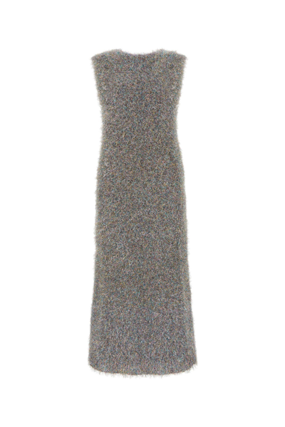 Jil Sander Mohair And Lurex Midi Dress In Grey