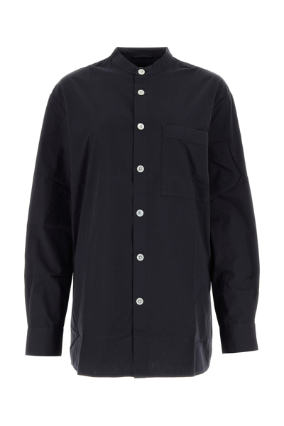 Tekla Poplin Pyjamas Shirt In Grey