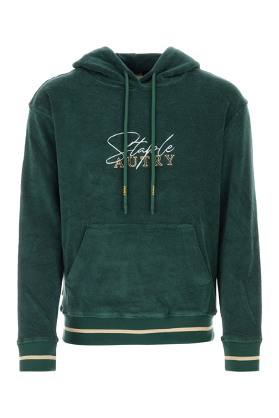 Autry Logo-embroidered Drawstring Hoodie In Green