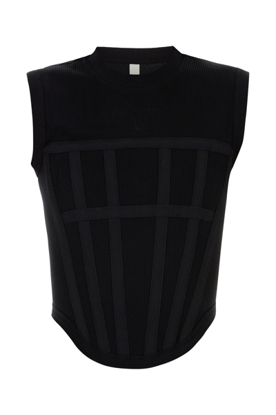 Dion Lee Fine-ribbed Corset Tank Top In Black