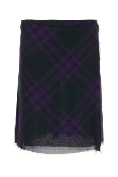 BURBERRY BURBERRY EMBROIDERED SILK SKIRT